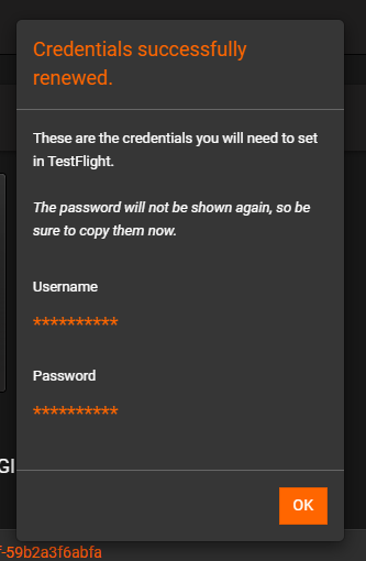 Game security credentials view