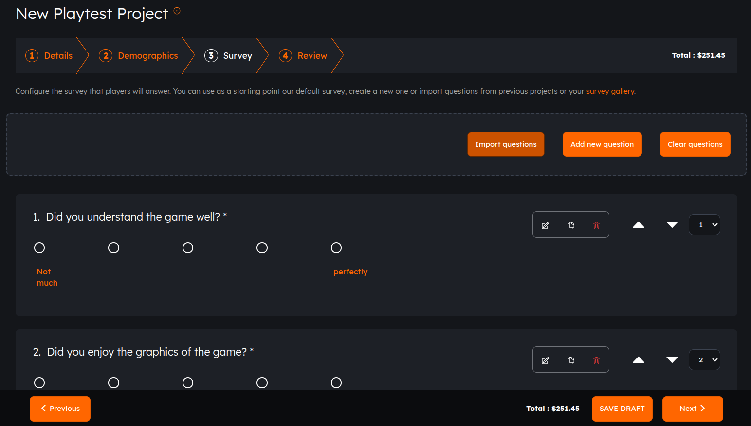Project survey